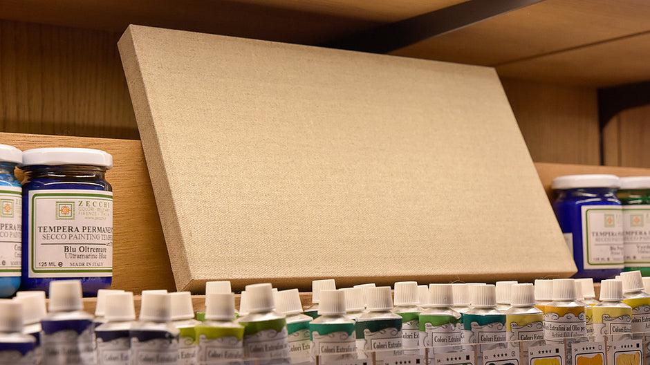 Creating canvas basal materials to be pasted on wooden panels