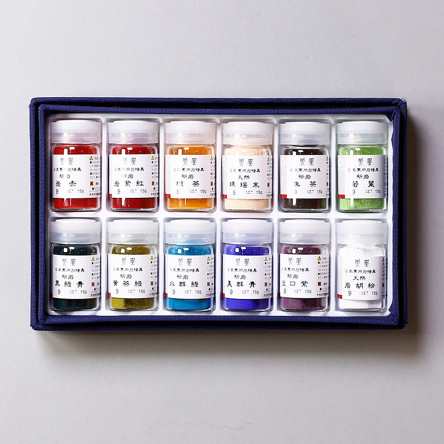 岩絵具12色セット Ｃ（青） - PIGMENT TOKYO 顔料・絵具セット・画材の