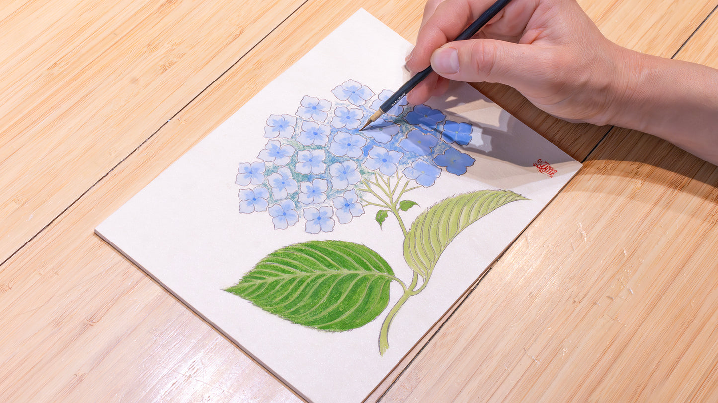 ［入門］岩絵具で花をえがく（あじさい） 25/06/08