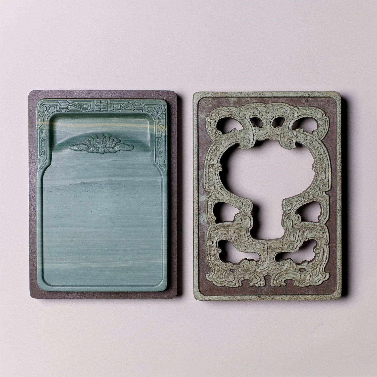 松花江緑石 曽面紋石匣硯 5吋 – PIGMENT TOKYO