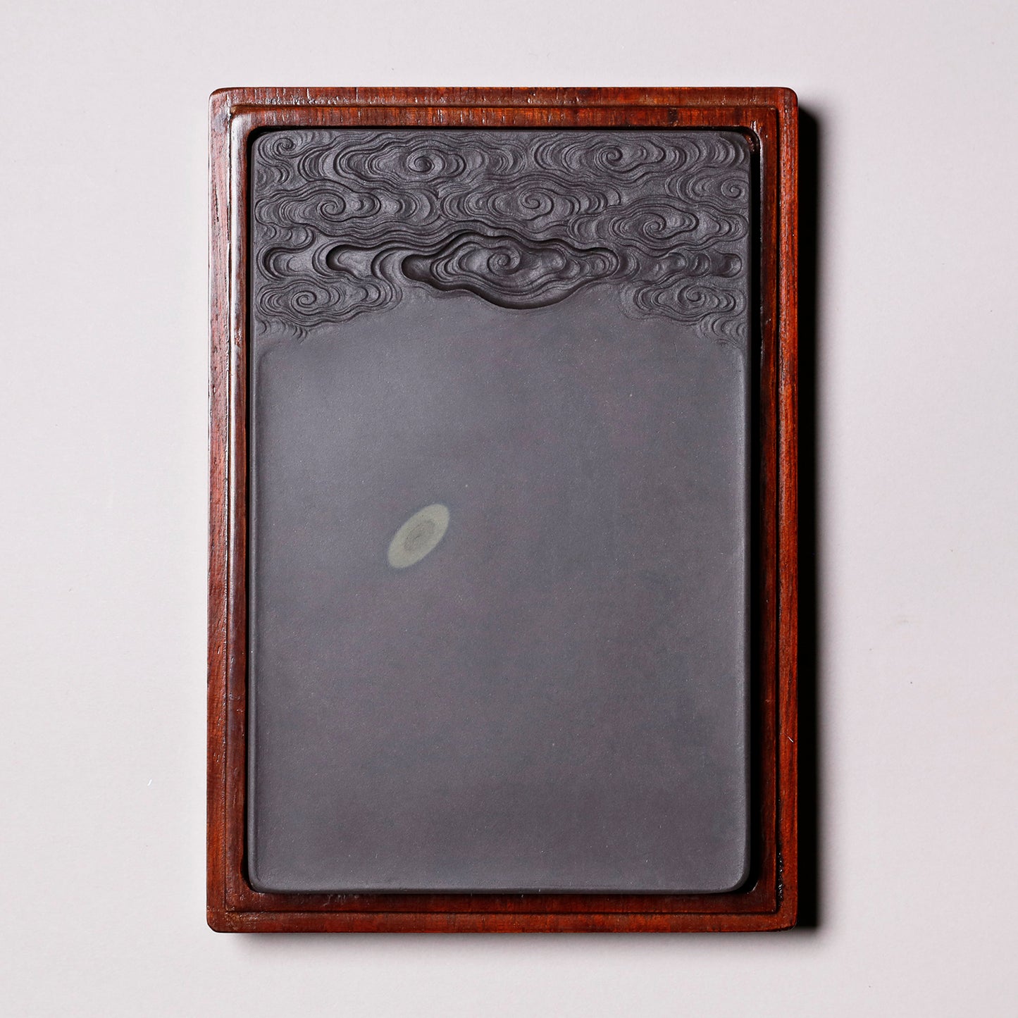 旧麻子坑 有眼雲紋板硯 6吋