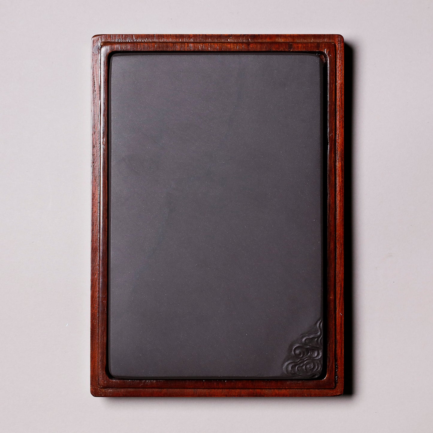 旧麻子坑 有眼雲紋板硯 6吋