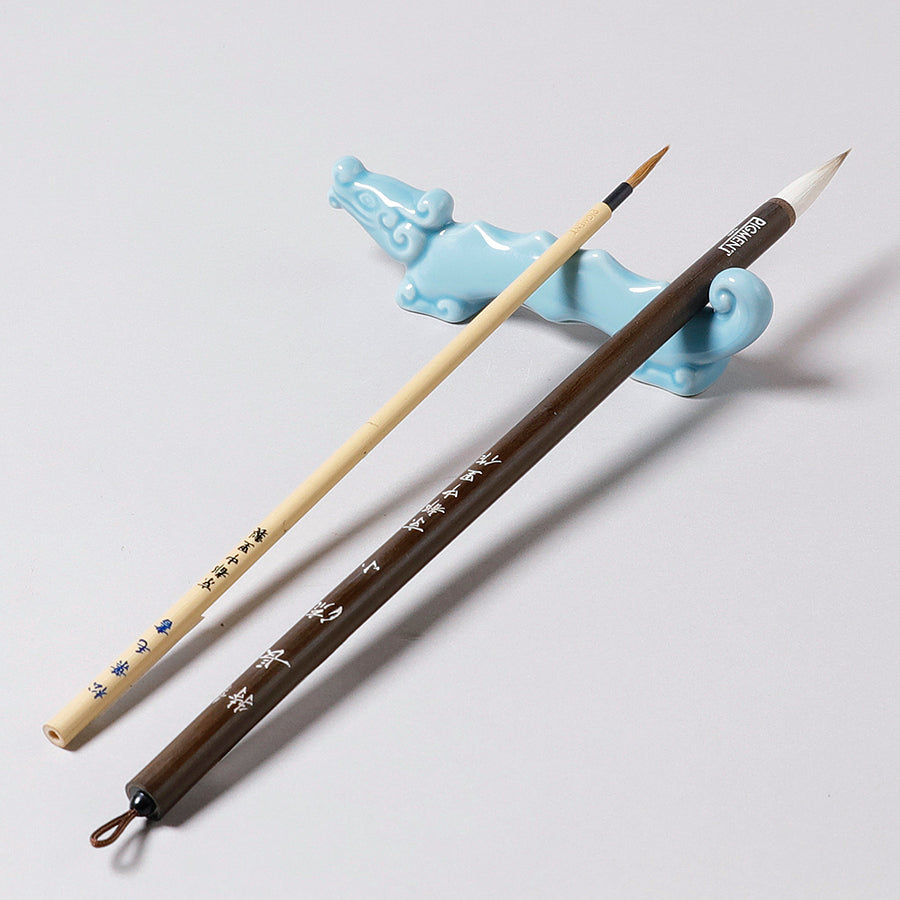 Brush Holder / Blue porcelain